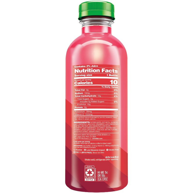 Bai Boost Strawberry Watermelon Flavored Water - 18 fl oz Bottle