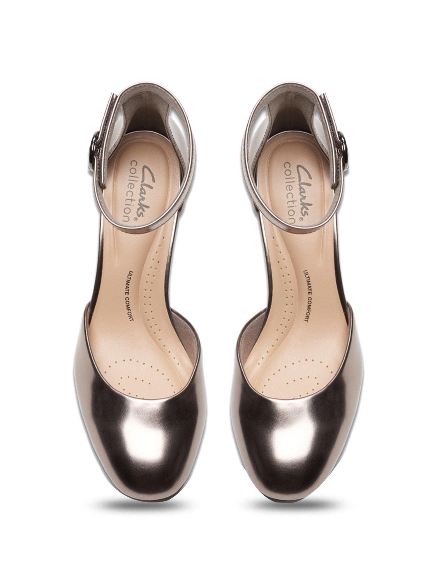 Clarks Women's Ambyr2 Cove Gun Metal Ankle Strap Stilettos