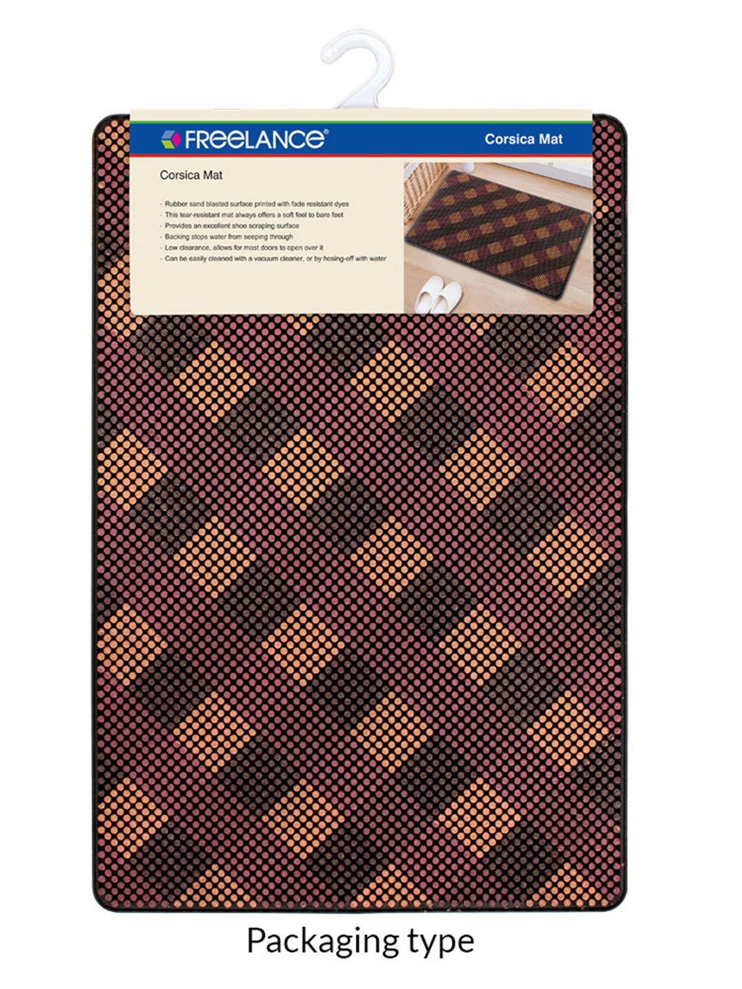 Freelance Black PVC Set of 1 Door Mats