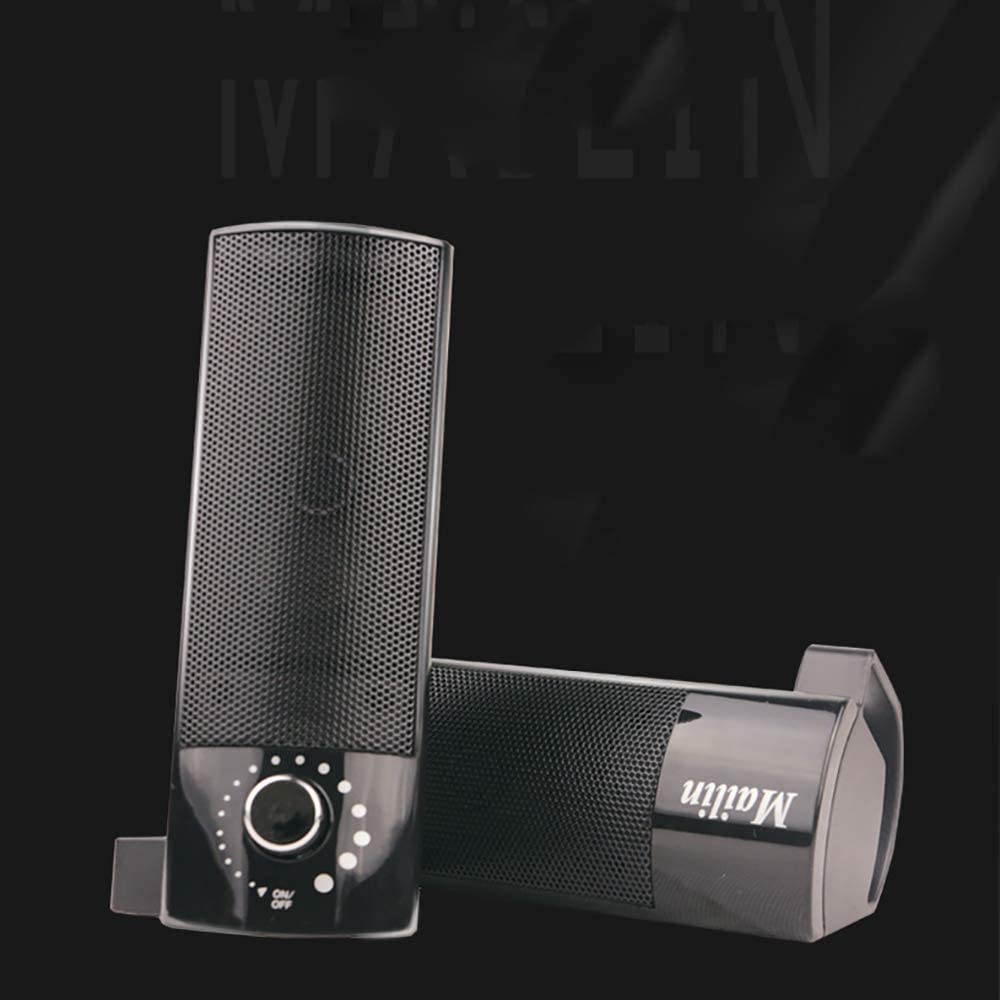 Computer Speaker, Detachable PC Speaker, Laptop Speakers, USB Power Supply 3.5mm Stereo Input, 5 Watts RMS Total Power with Volume Control (Black)