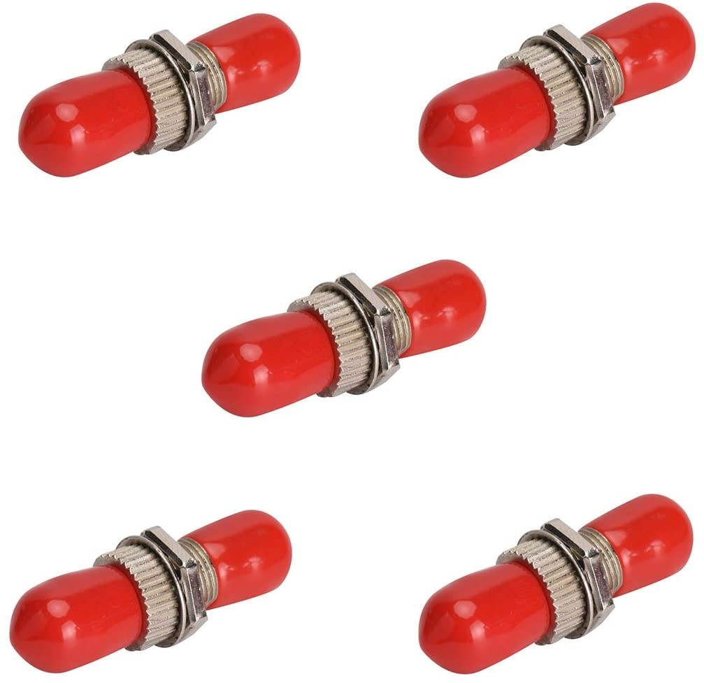 ST Fiber Optic Adapter - Comm Cable ST to ST Simplex Singlemode & Multimode Coupler - 5 Pack - Metal