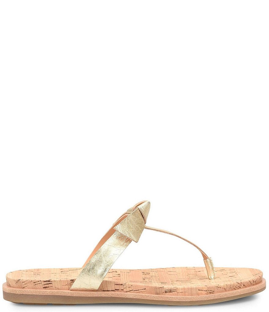 Kork-Ease Blake Leather Knot Bow Thong Flat Sandals