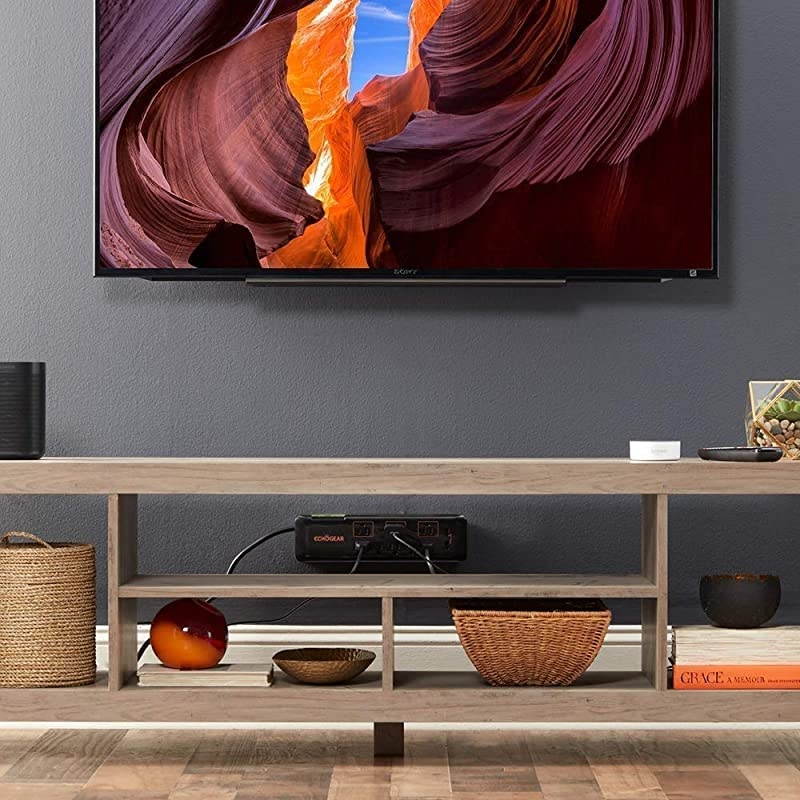 Low Profile Surge Protector Power Strip with 8 Outlets & 2 USB Ports - Best Surge Suppressor with 2160 Joules of Protection - Slim Black Profile is Easy to Store & Wall Mountable