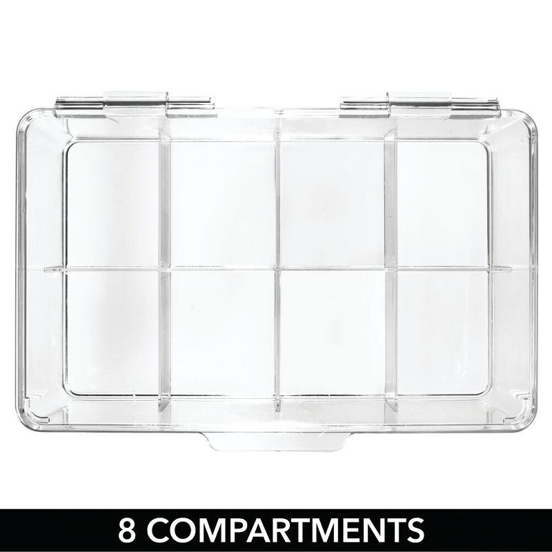 mDesign Plastic Stackable Kitchen Box for Coffee Pods, Tea Bags, Set of 2, Clear