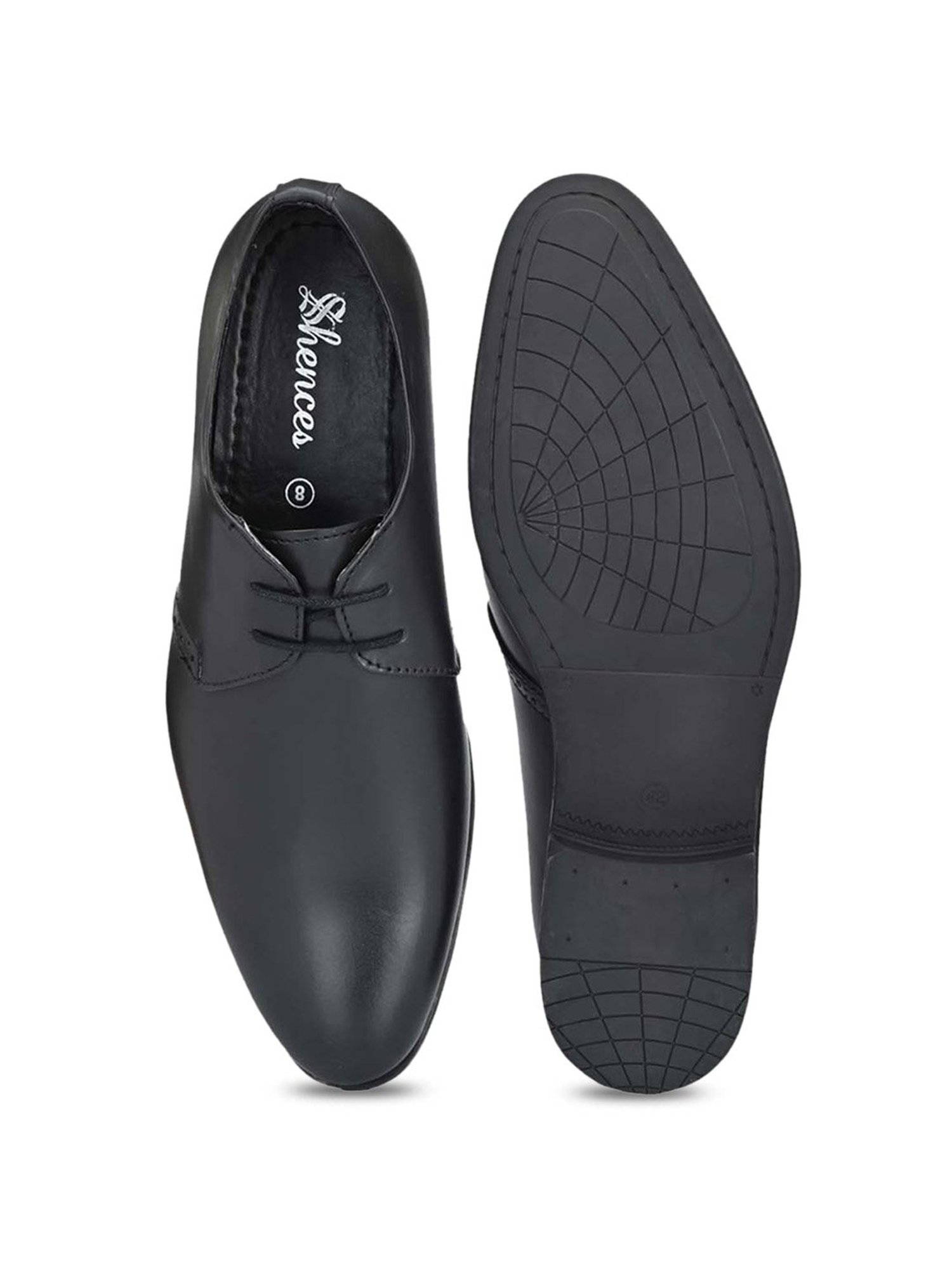Shences Men's Black Derby Shoes