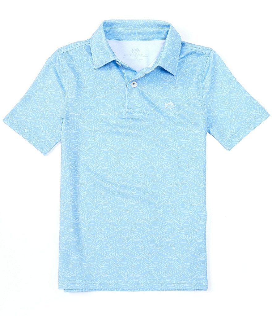 Southern Tide Little/Big Boys 4-16 Wave Print Performance Polo