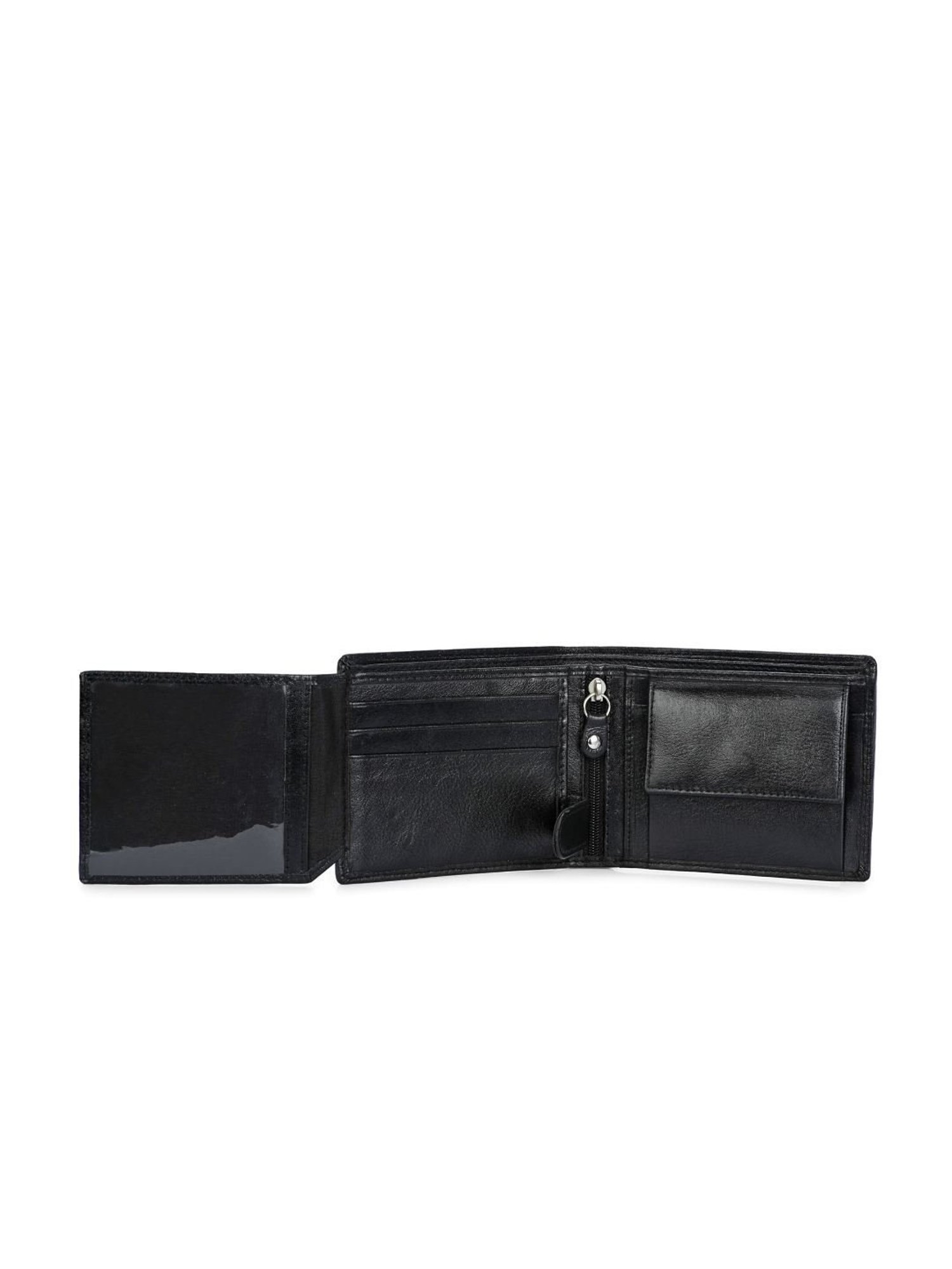 Clog London Black Leather Small Bi-Fold Wallet for Men