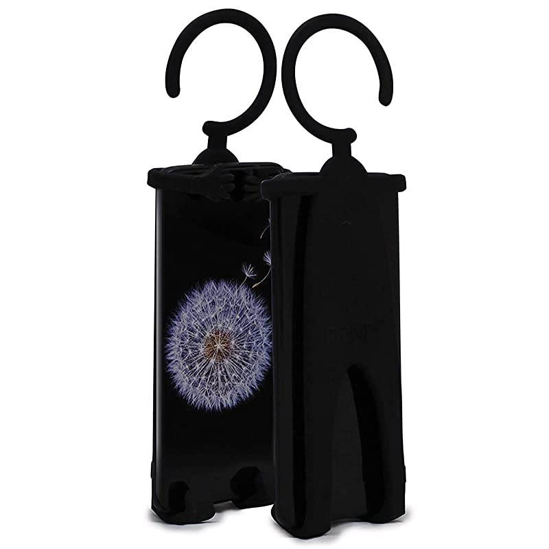 Plus Flex Phone Holder and Stand - Adjustable Flexible Silicone Case Hanging Mount for Car Bike and Desk up to 6.75" Large Cell Phones - iPhone Xs XR 11 SE - Samsung Galaxy S10 S20 &ndash; Black