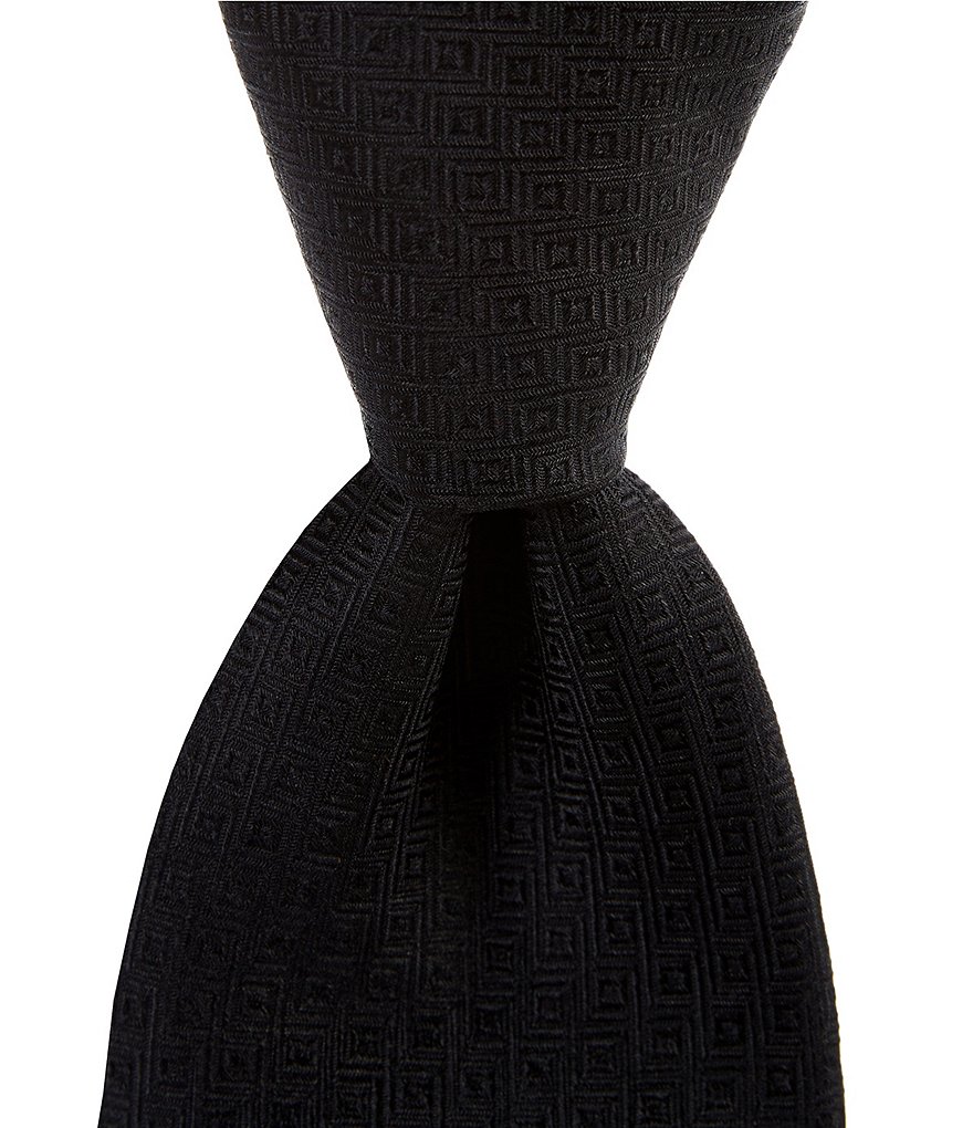 Roundtree & Yorke Big & Tall Carlisle Stripe Traditional 3 3/8#double; Silk Tie