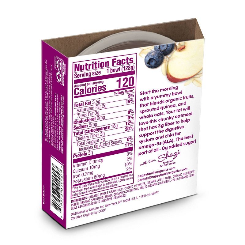 HappyTot Organic Oatmeal & Sprouted Quinoa with Apples & Blueberries Baby Food - 4.5oz