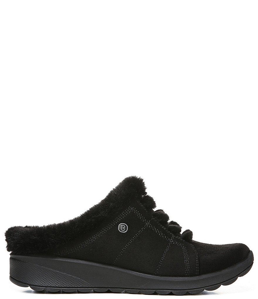 Bzees Golden Cozy Washable Slip-On Stretch Fabric Faux Fur Mules