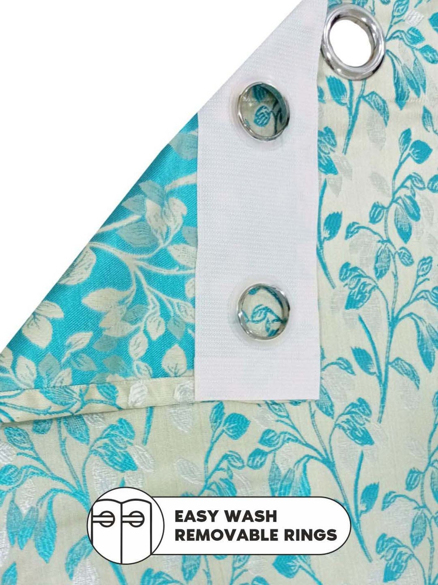 Bianca EL`PESSO Silver & Green Faux Silk 5 Ft. Window Curtain