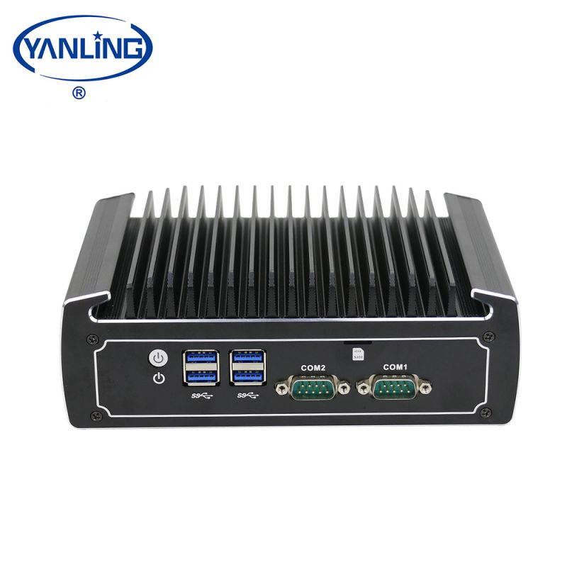 Fanless Mini Computer, Intel 8th Gen. i5-8250U CPU  Industrial Computer Mini Desktop PC,With DP HD Dual LAN2COM,4USB3.0,SIM Slot,Windows 10 Pro,4GB DDR4 RAM,32GB SSD