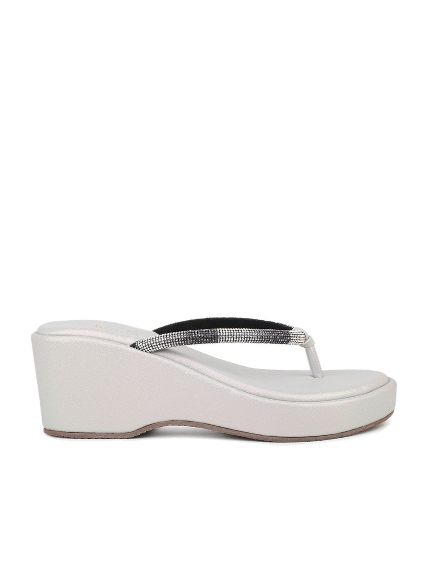 Inc.5 Women's Pewter Thong Wedges