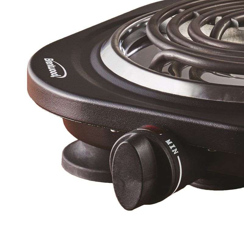 Brentwood 1000 Watt Single Electric Burner in Black