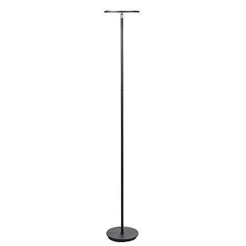 Brightech SKY LED Torchiere Floor Lamp &ndash; Energy Saving, Dimmable Adjustable Lamp, Reading Lamp&ndash; Modern Tall Standing Pole Uplight Lamp Light for Living Room, Dorm, Bedroom, and Office &ndash;Black