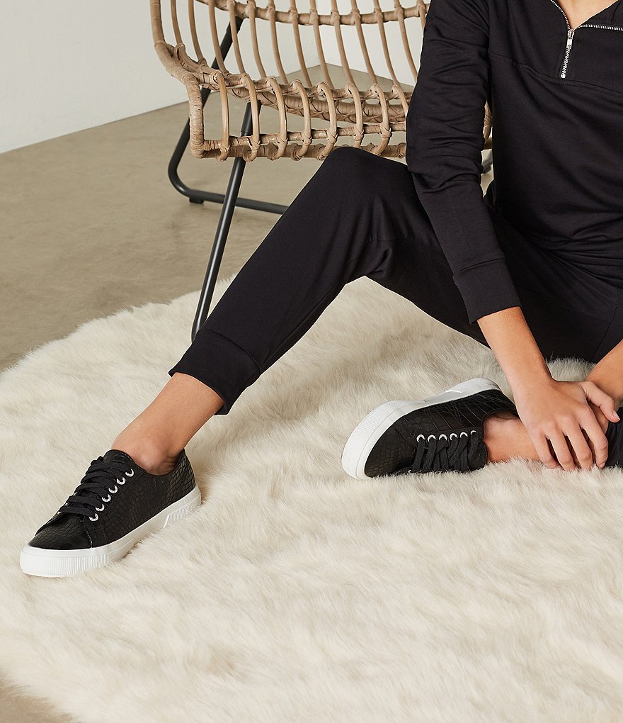 Superga 2750 Croc Embossed Lace-Up Sneakers