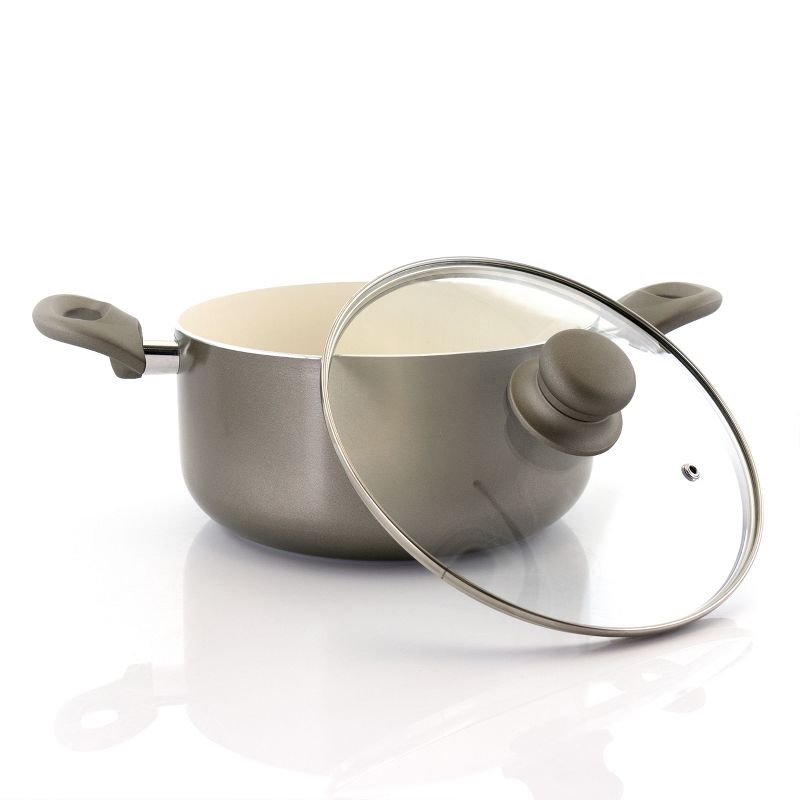 Oster Newcrest 8 Piece Ceramic Nonstick Aluminum Cookware Set with Soft Grip Handles