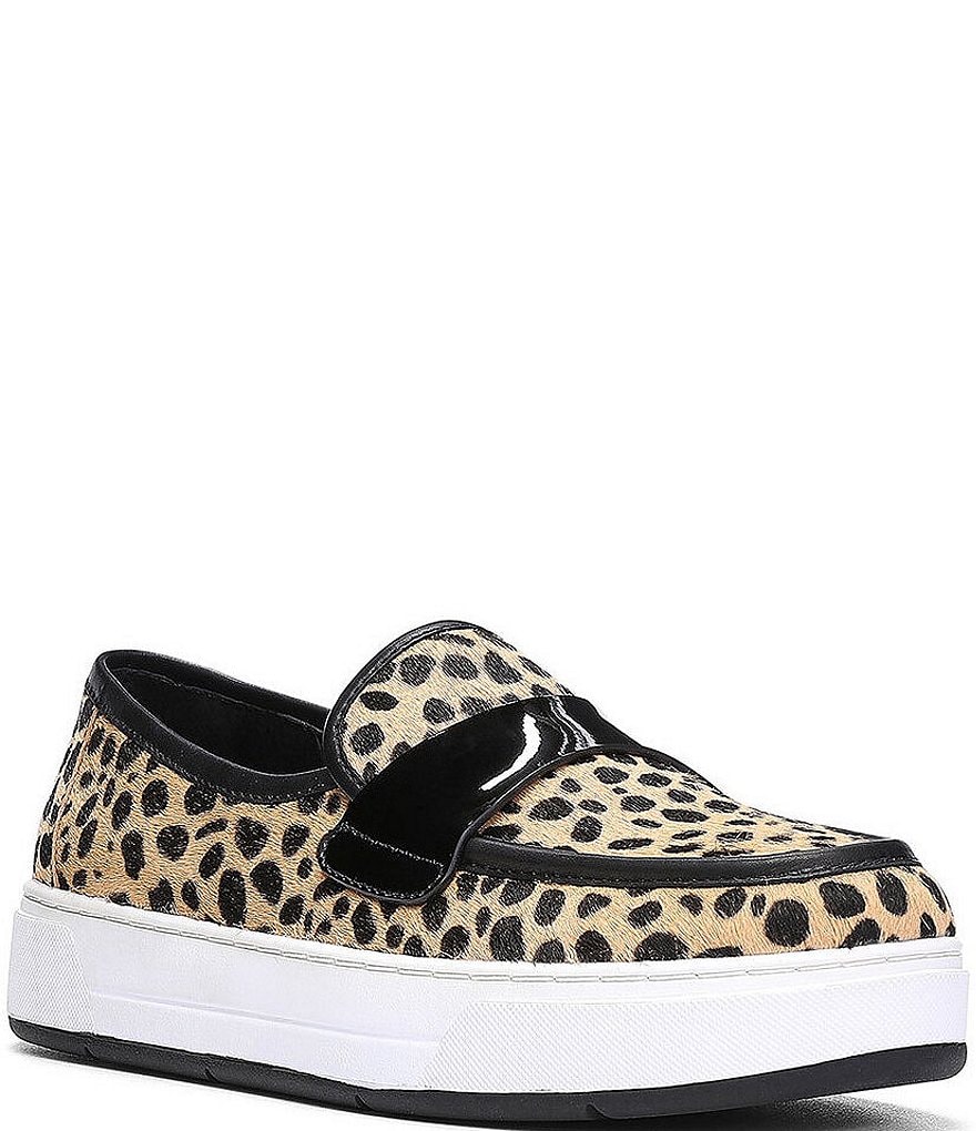 Donald Pliner Richie Cheetah Print Calf Hair Sneaker Loafers