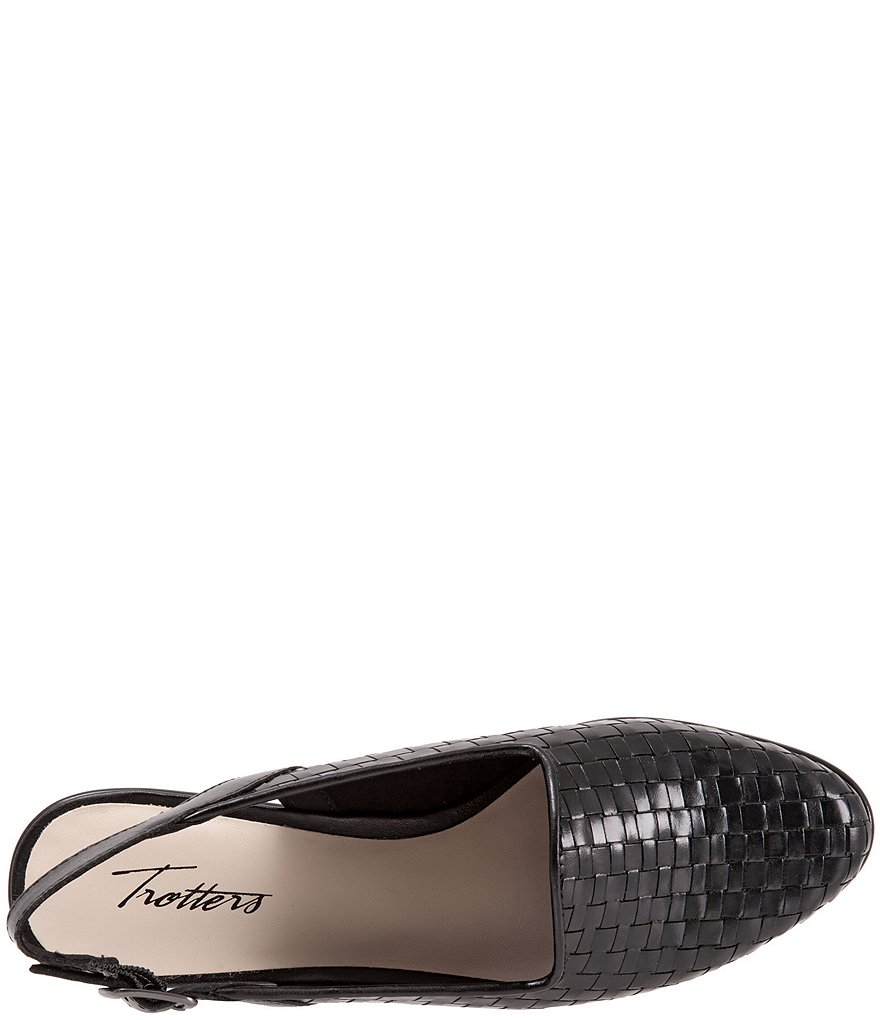 Trotters Lena Woven Leather Slingback Flats