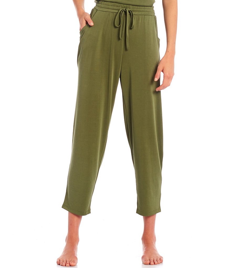 Nottibianche Easy Essentials Solid Jersey Knit Cropped Coordinating Sleep Pants