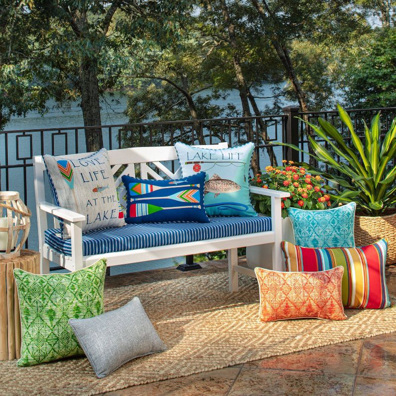 Love Life at the Lake Throw Pillow - Blue