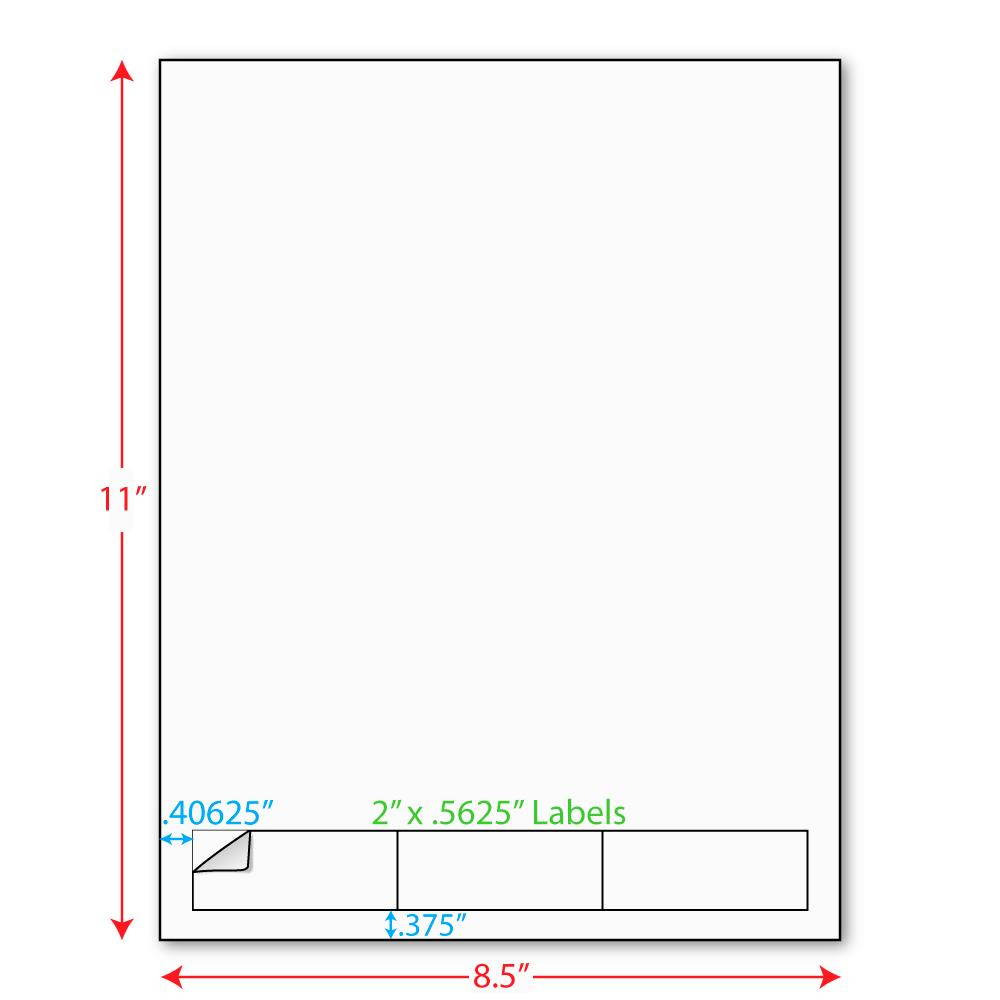 2-9/16" x 1" (2.5625" x 1") Integrated Laser Label Form Sheets, 3 Across Labels (Lot of 250)