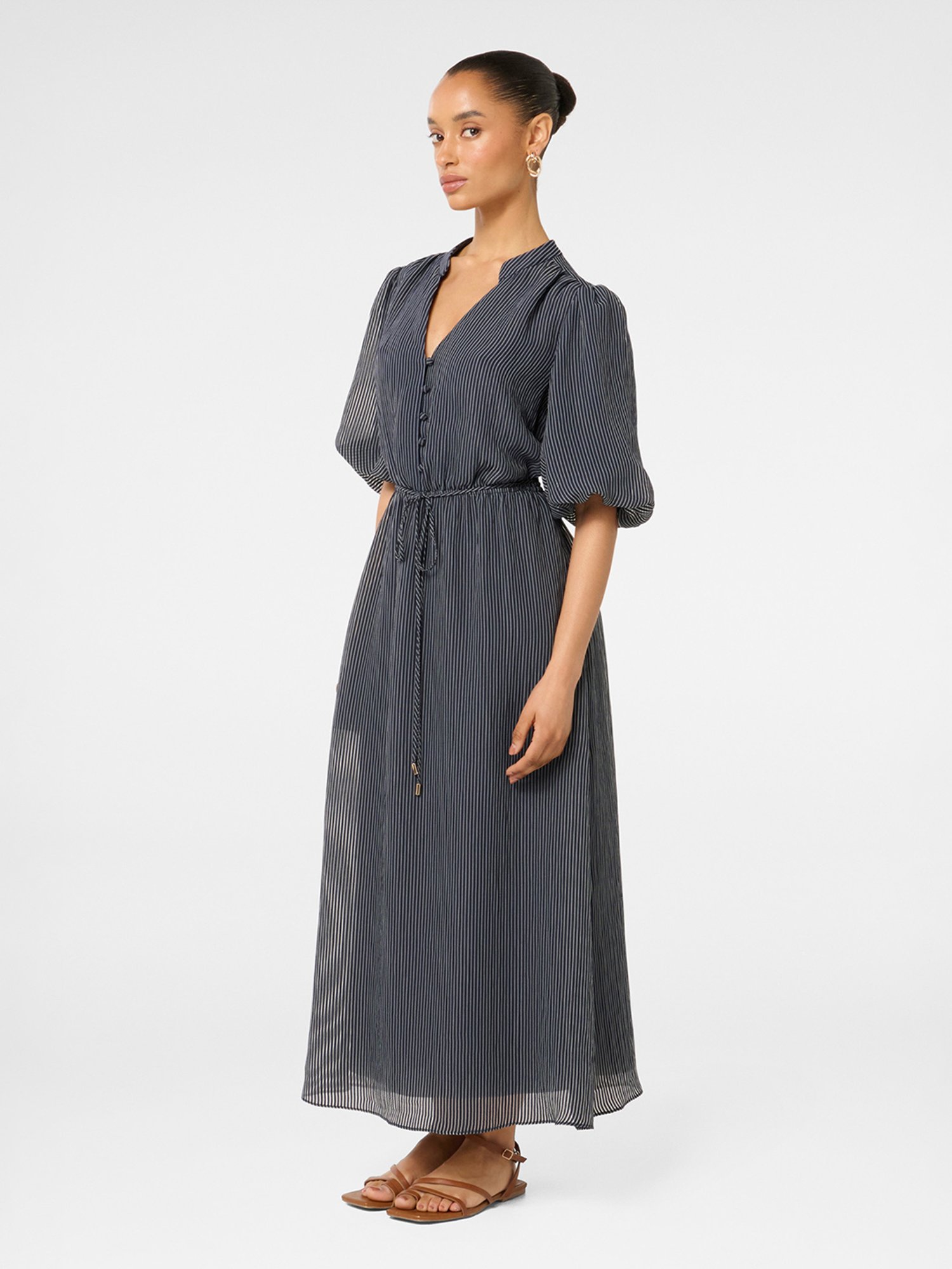 Forever New Lucy Petite Self Stripe Belt Maxi Dress