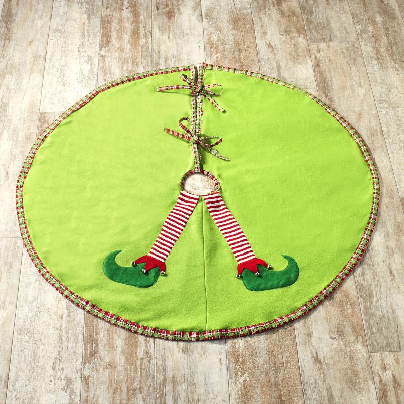 Saro Lifestyle Galvanized Christmas Tree Ring With Gold Rim