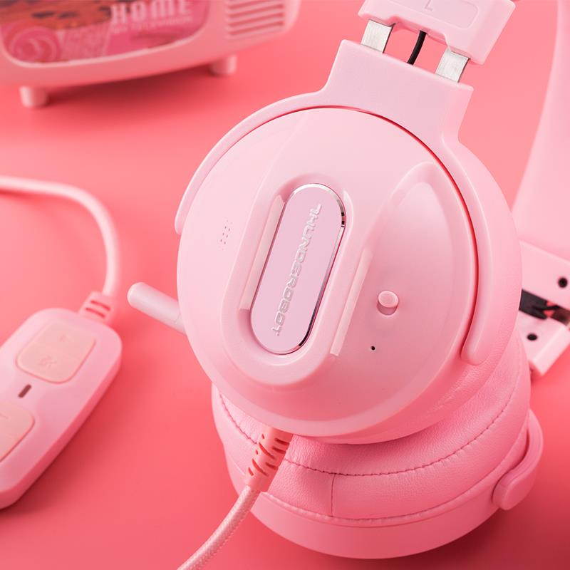 Thunderobot H71 Desert Storm ANC Wired 7.1 Channel 132db High Sensitivity Quad Driver Units Automatic Noise Canceller Gaming Headset - Pink