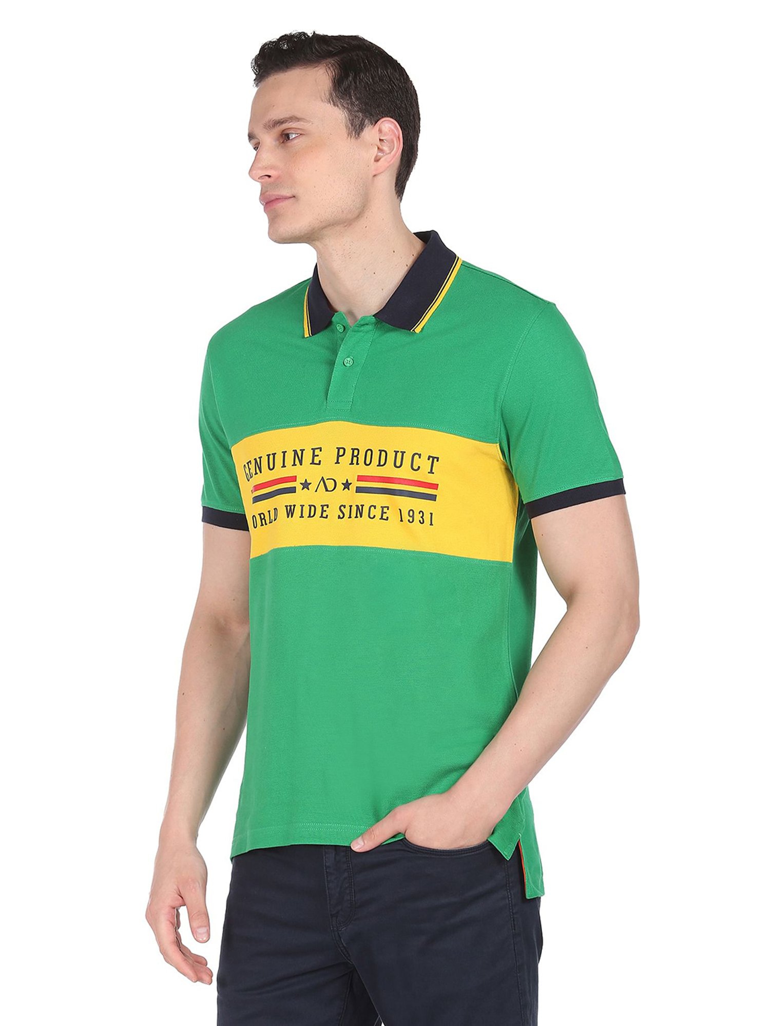 AD by Arvind Green Polo T-Shirt