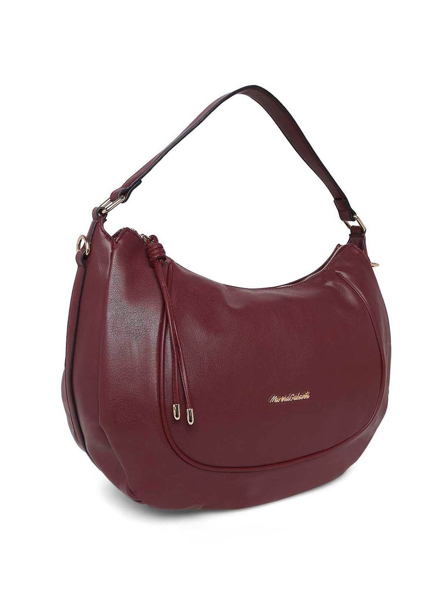 Marina Galanti Maroon Solid Medium Hobo Handbag