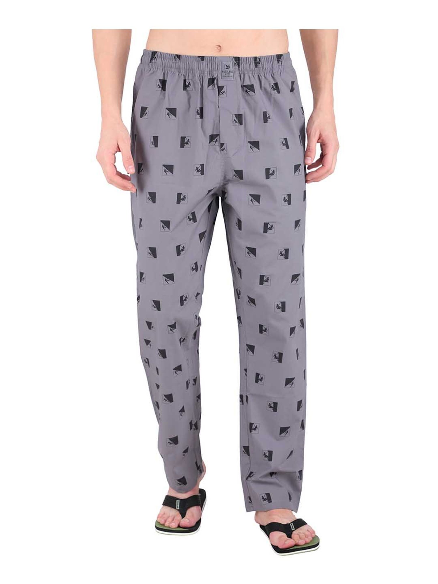 Woodland Dark Grey Regular Fit Pyjama Pants