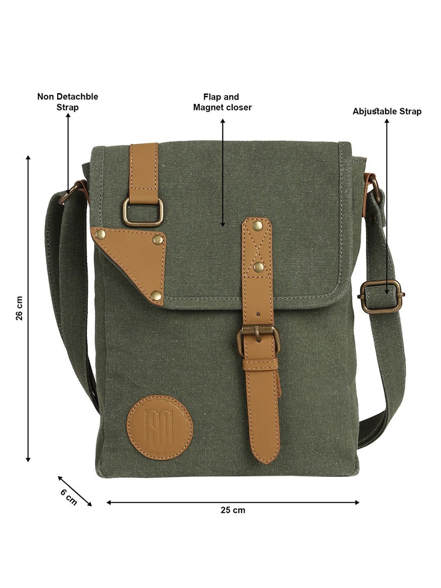 Mona B Olive Green Small Cross Body Bag