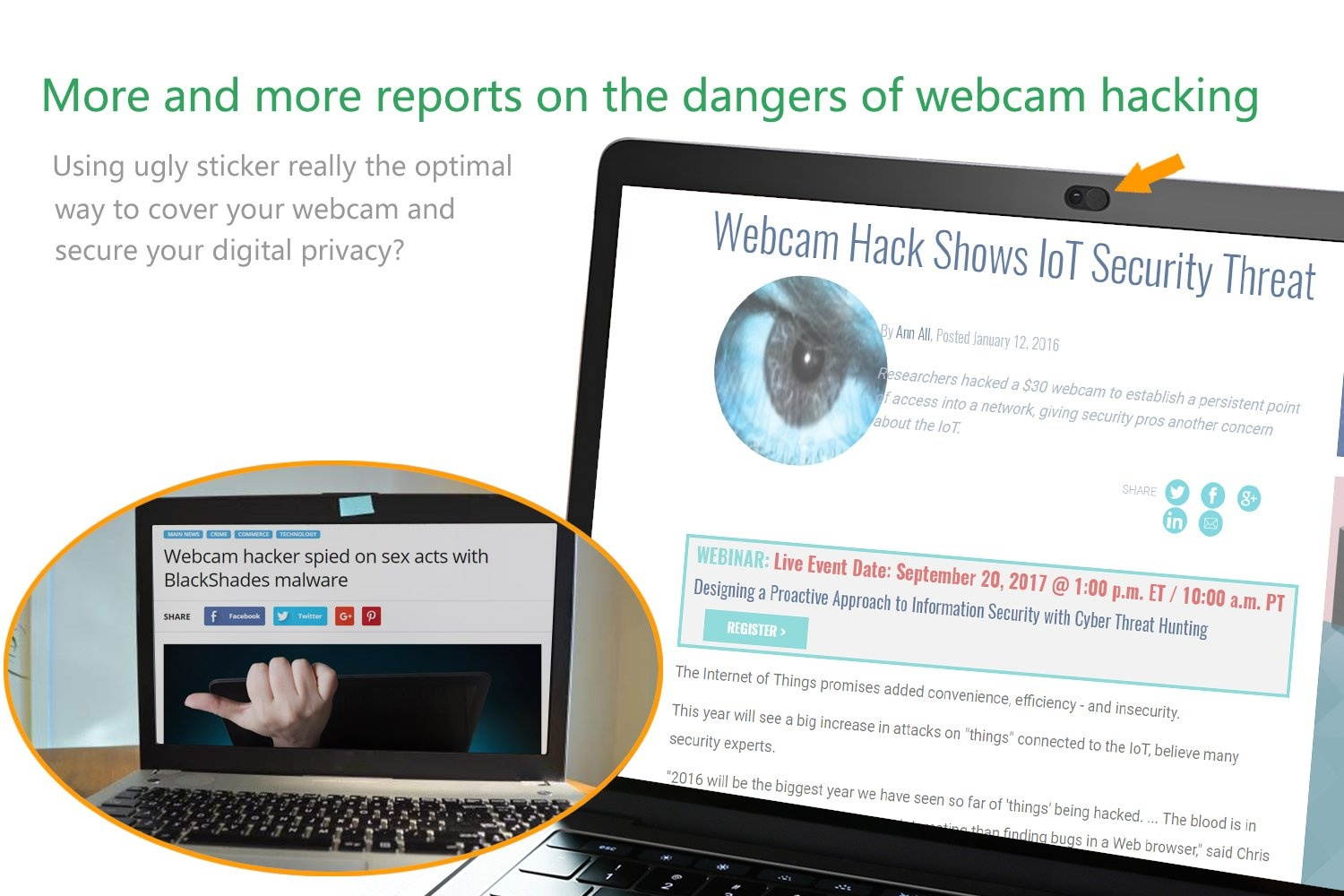 Webcam Cover Slider 0.026in, Ultra-Thin Metal Web Camera Cover for MacBook Pro, Laptop, MacBook Air, iMac, PC, Surface Pro, iPhone, Protecting Your Digital Life[2 Pack]