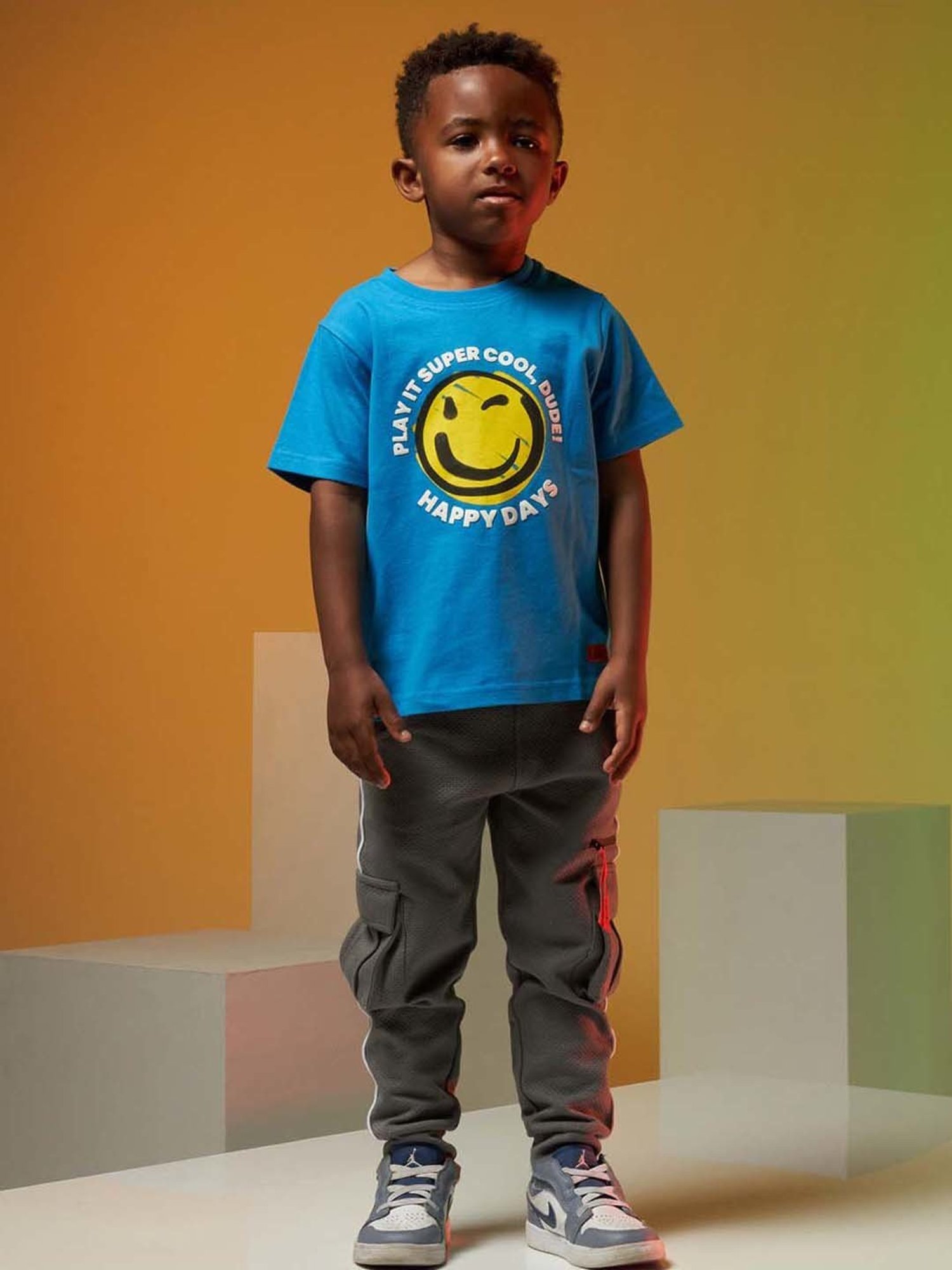 Angel & Rocket Kids Blue Cotton Printed T-Shirt