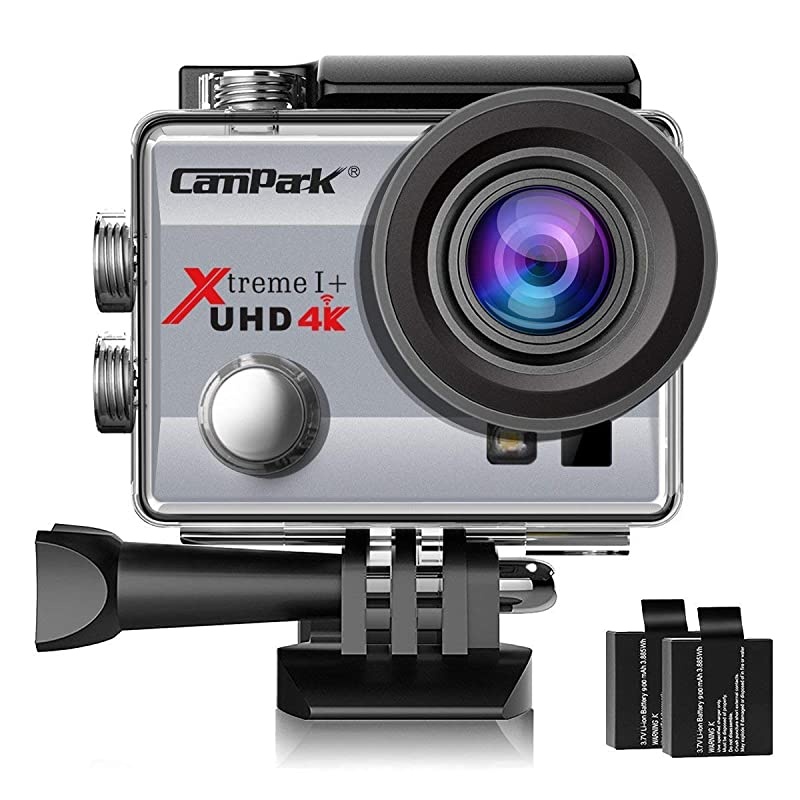 2021 Upgrade? 4K 20MP Action Camera EIS External Microphone Remote Control WiFi Waterproof Camera Webcam with 170&deg; Wide Angle and 2 Batteries