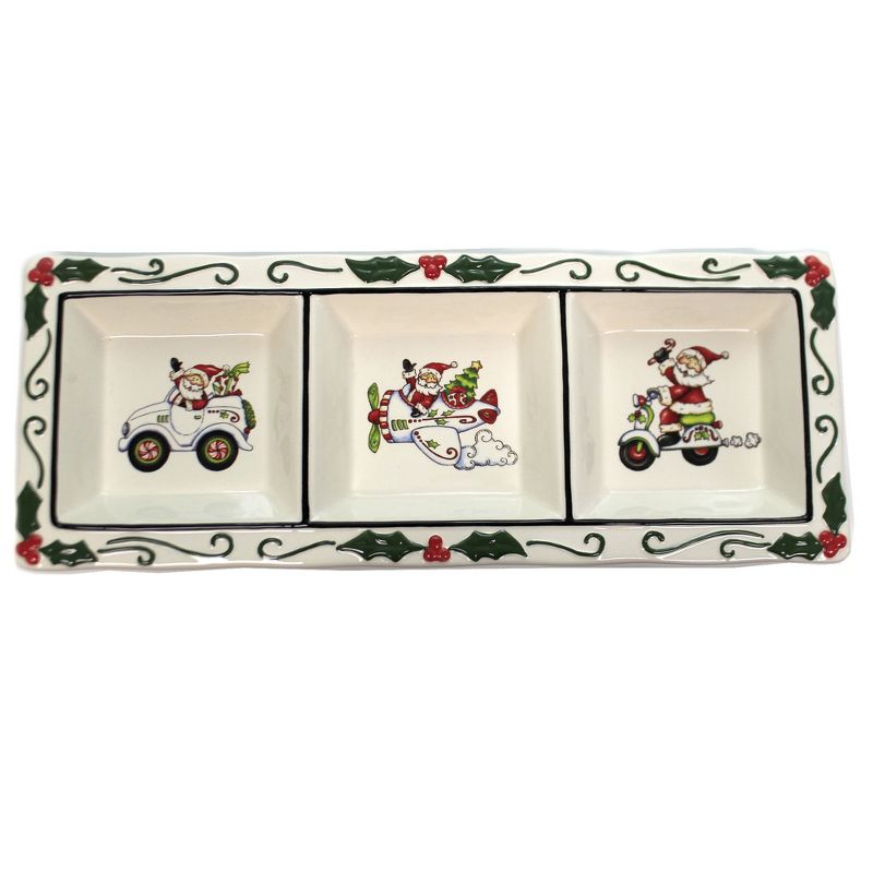 Tabletop 6.0" I Believe 3-Section Dish Christmas Santa Laurie Furnell Cosmos Gifts Corp.  -  Serving Bowls