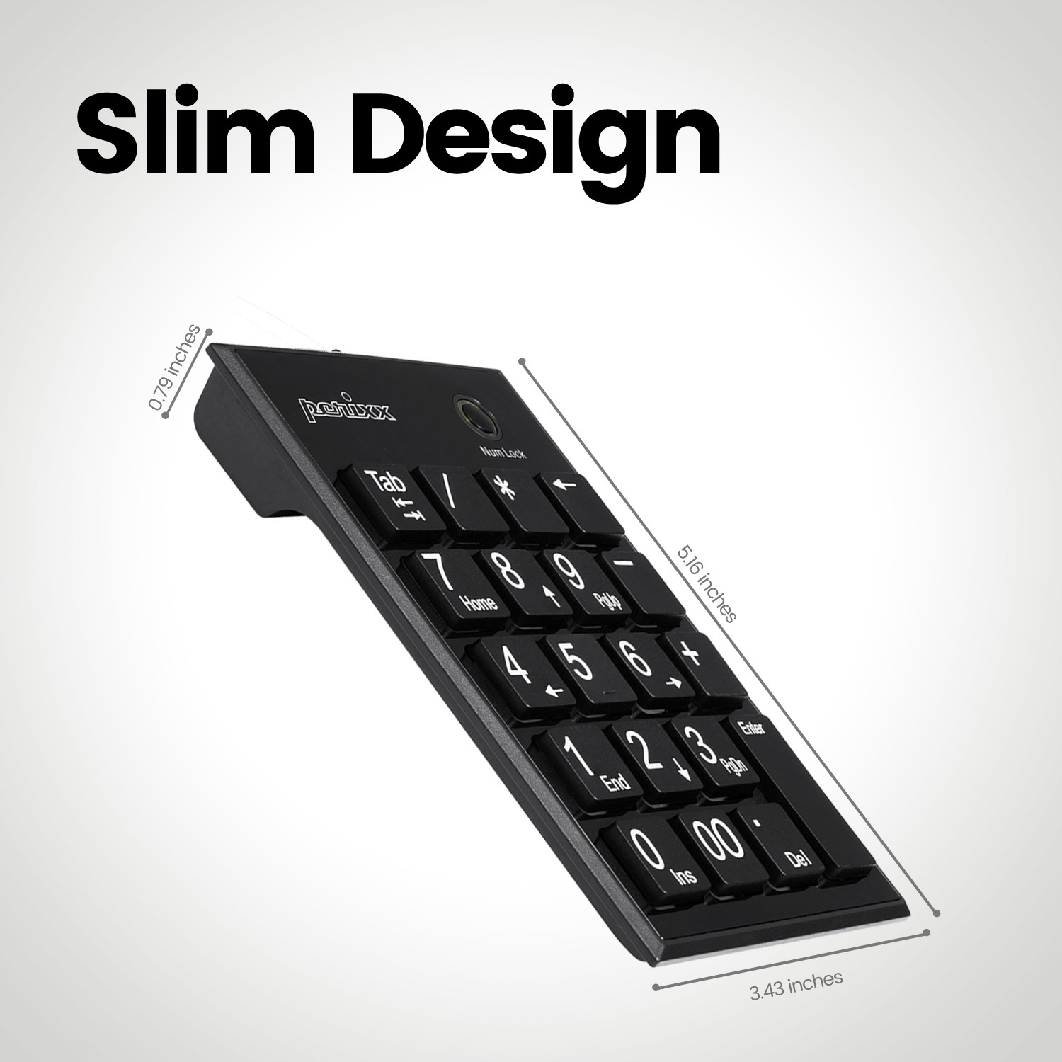 Perixx PERIPAD-303 Wired USB Backlit Mechanical Numeric Keypad, Kailh Brown Switch Illuminated Number Keypad with Office Shortcut Keys, Full Size 22 Keys