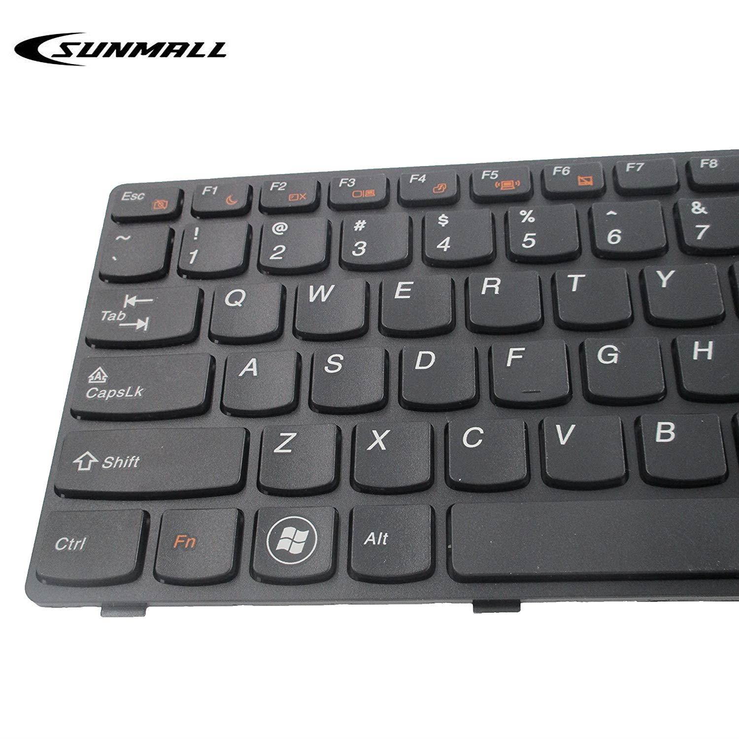 SUNMALL New Keyboard Replacement With Frame for IBM LenovoIdeapad G570 Z560 Z560A Z560G G575 G780 G770 Z565 Series Laptop/Notebook Black US Layout(6 Months Warranty)