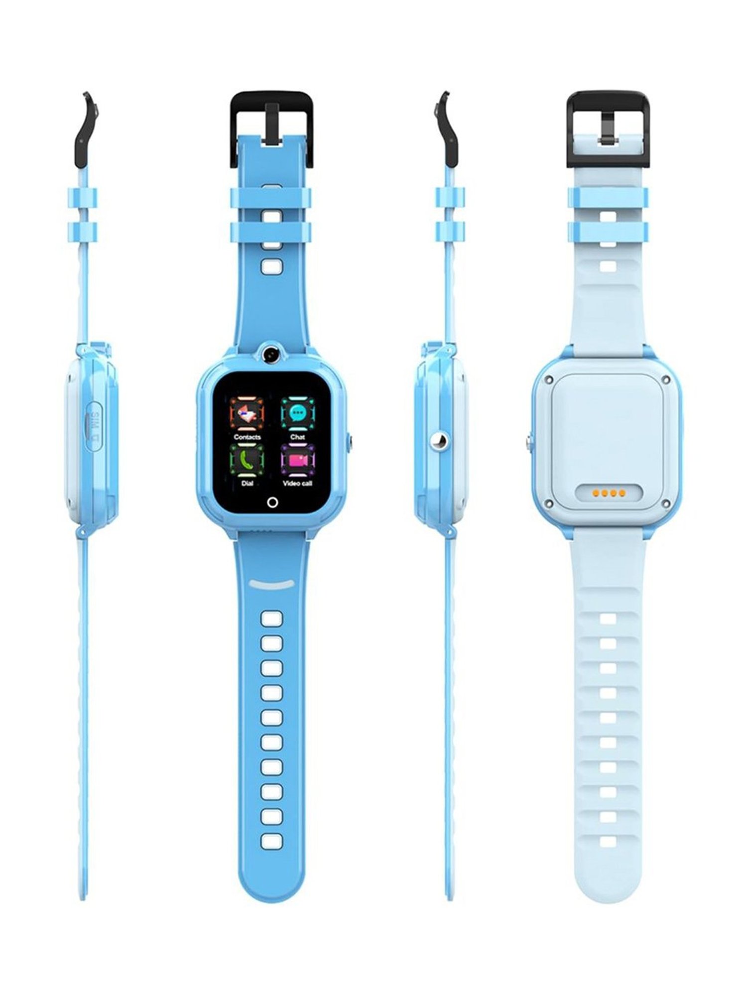 Turet Smartwatch for Kids with Camera, Phone Book, SMS, 2-Way Video Calling, 4G Sim, No GPS (Blue)