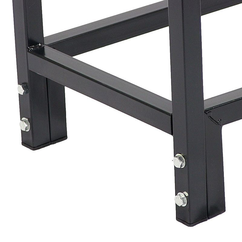 Sunnydaze Outdoor Steel Firewood Log Rack Holder with Weather-Resistant Heavy-Duty Polyester Log Rack Cover - 30" - Black