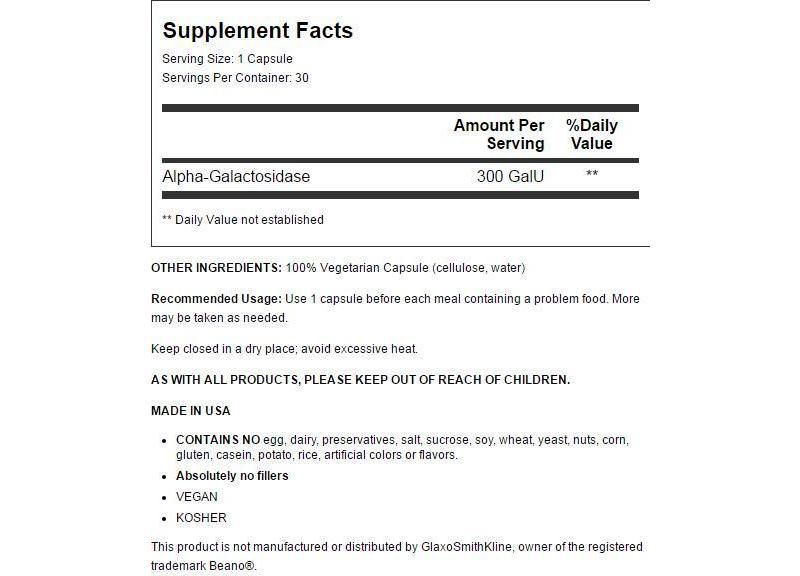 Enzymedica Digestive Health Treatments Beanassist Capsule 30ct.