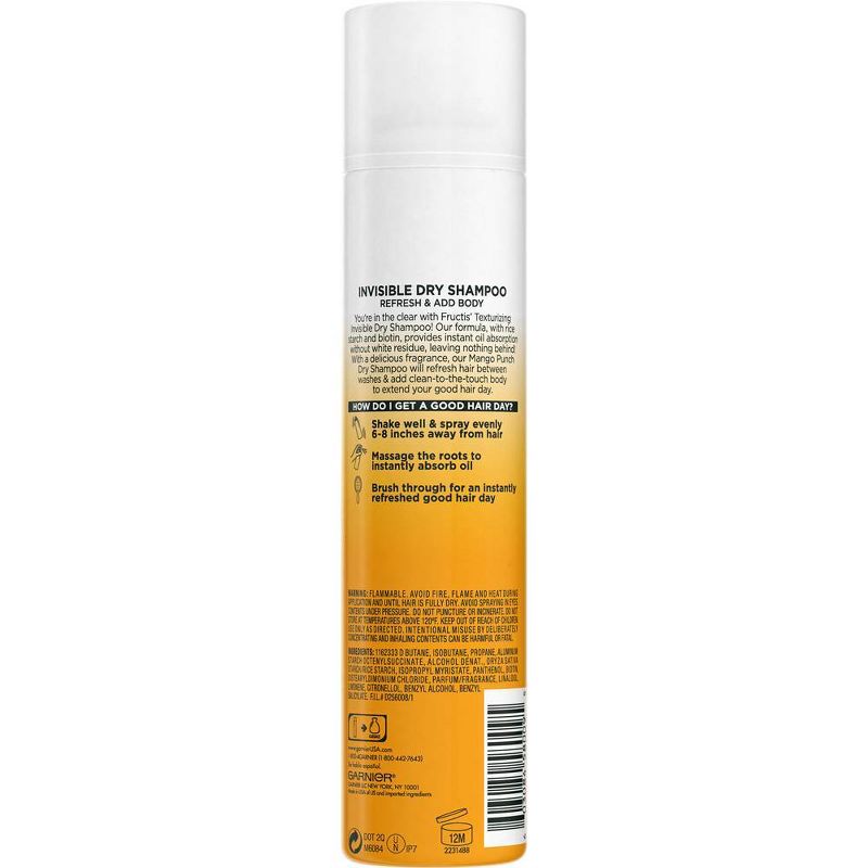 Garnier Fructis Texturizing Invisible Dry Shampoo - Mango Punch - 3.67 fl oz