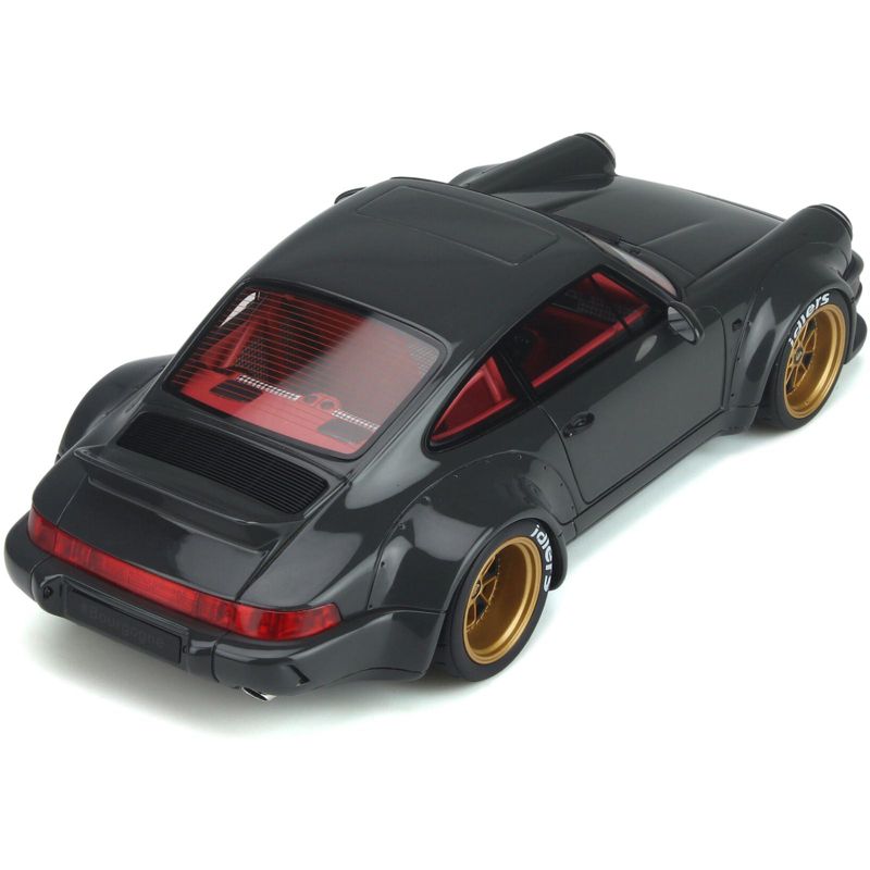 Porsche RWB Body Kit Bourgogne Green with Red Interior 1/18 Model Car by GT Spirit