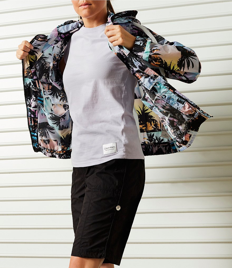 Calvin Klein Performance Printed Full Zip Hooded Jacket