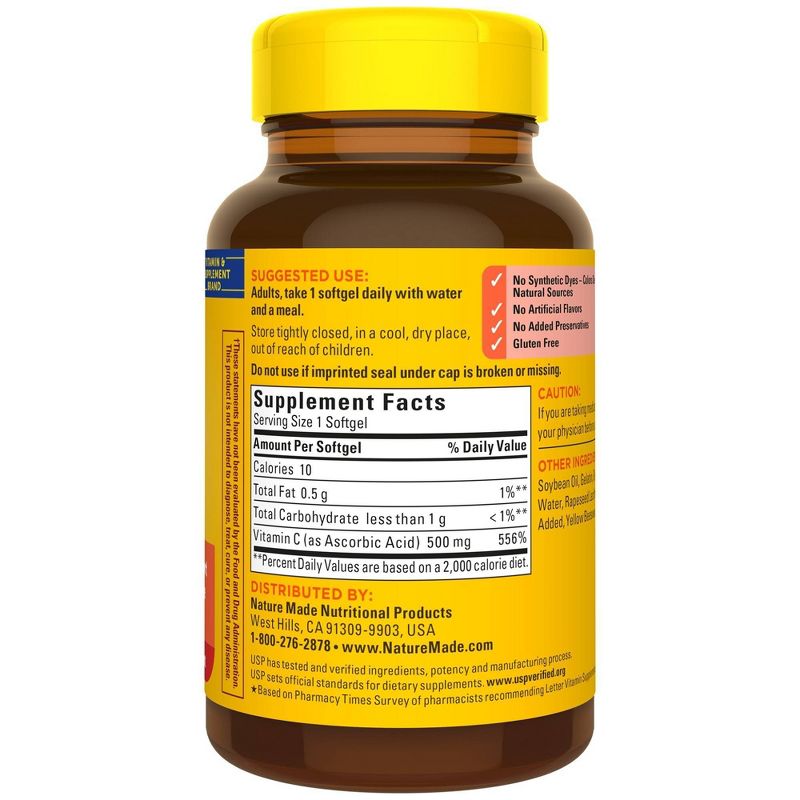 Nature Made Vitamin C 500mg Softgels - 60ct