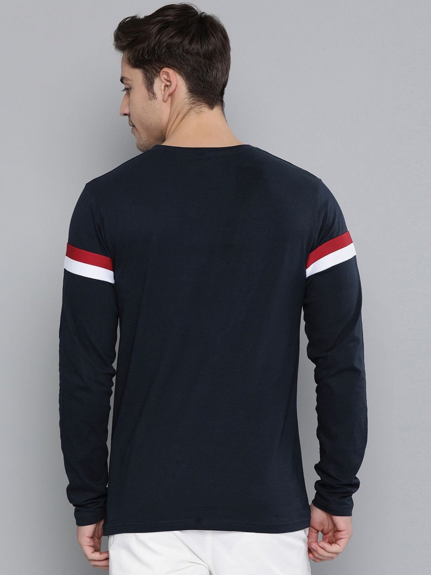 Dillinger Navy Cotton Regular Fit Striped T-Shirt