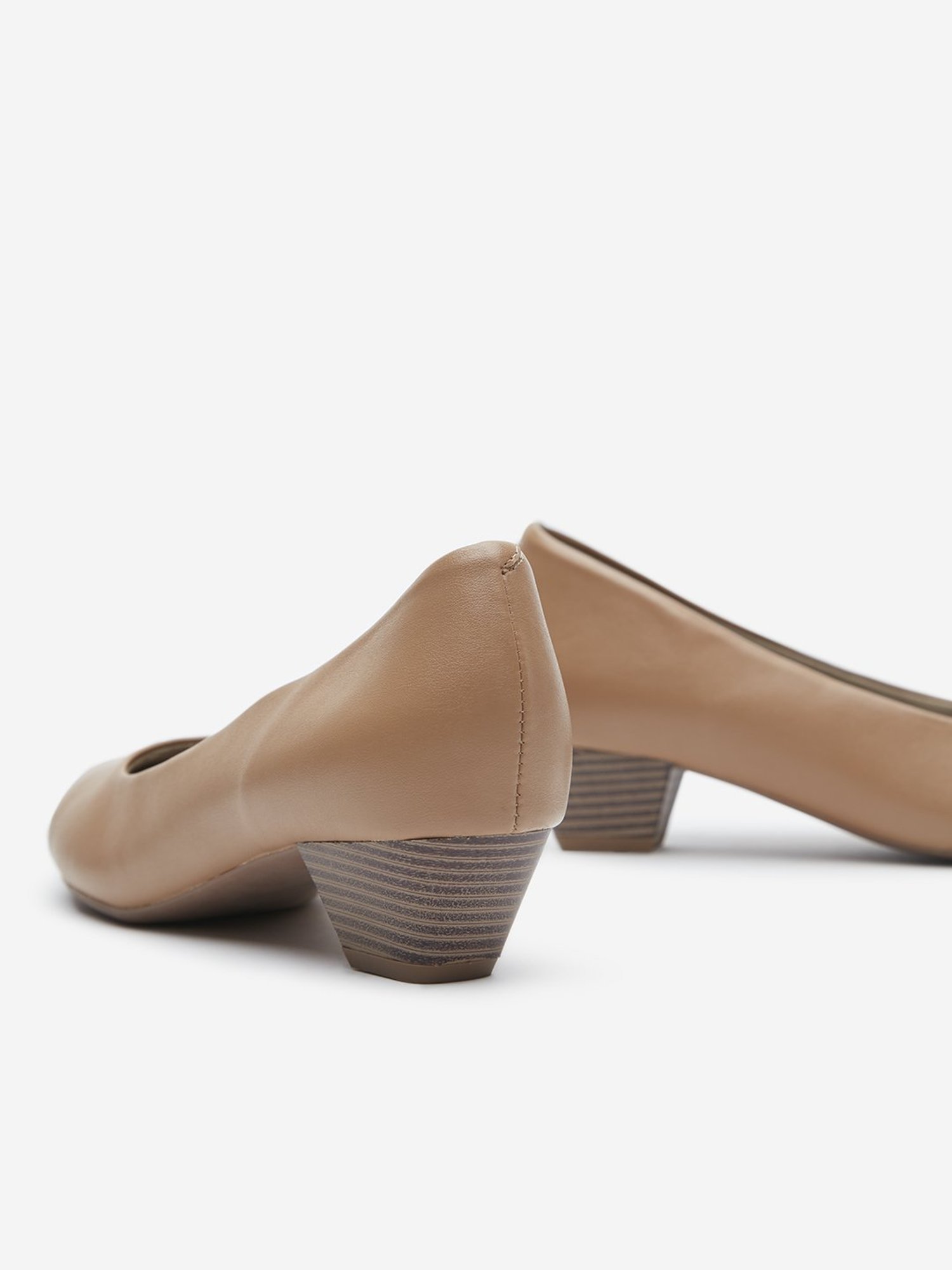 LUNA BLU by Westside Beige Solid Pointed Pump Shoes