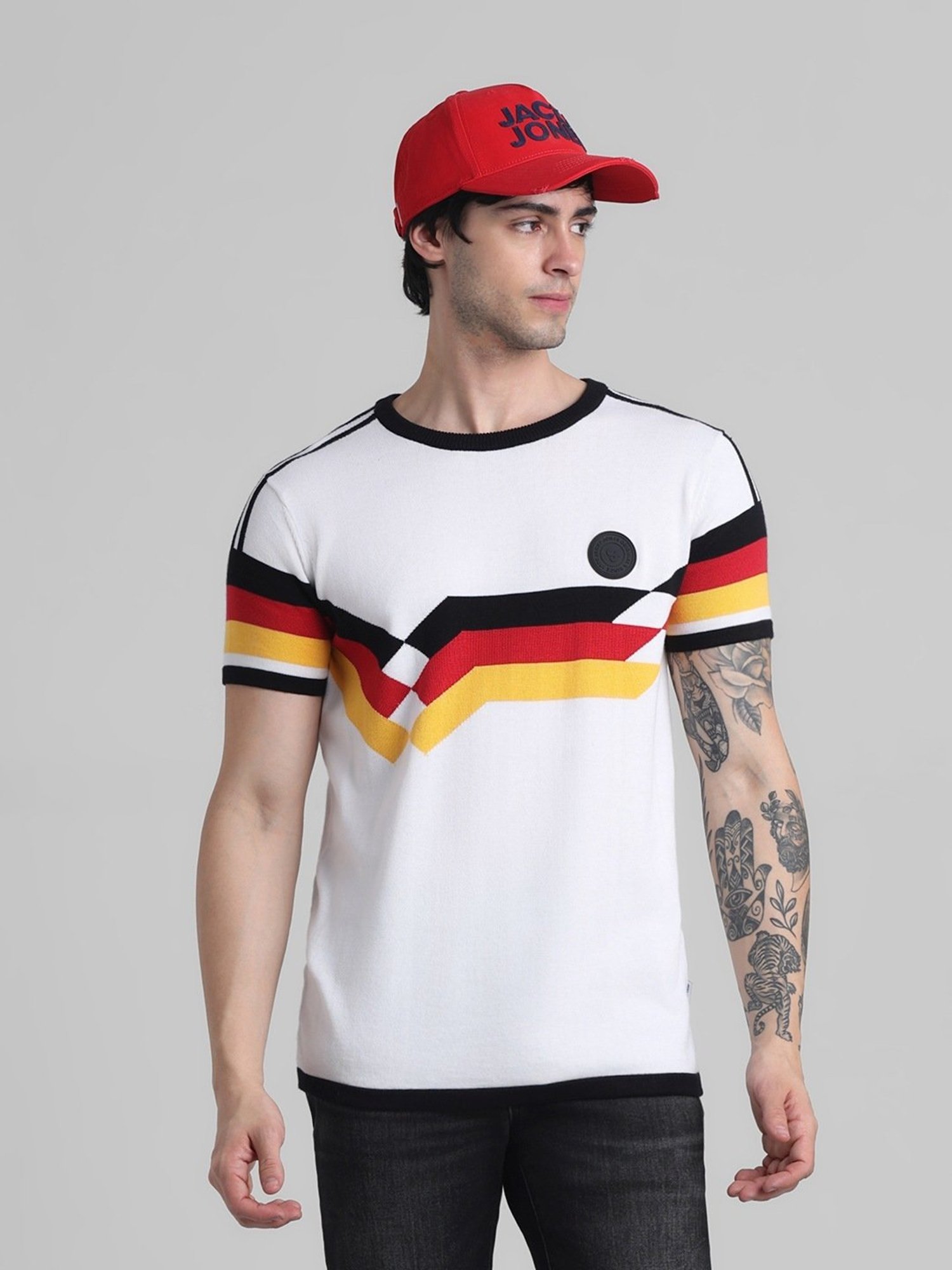 Duke Wine Self Striped Sweater